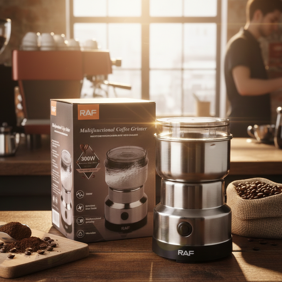 RAF R-7113 Electric Grinder 300W | Stainless Steel Coffee, Spice & Masala Grinder