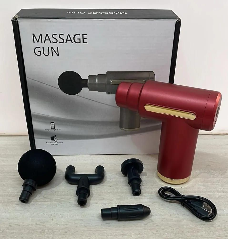 Professional Massage Gun – Deep Tissue Muscle Massager with 4 Interchangeable Heads