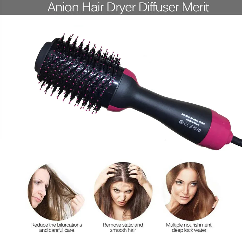 3-in-1 One-Step Hot Air Brush – Hair Dryer, Straightener & Volumizing Styler