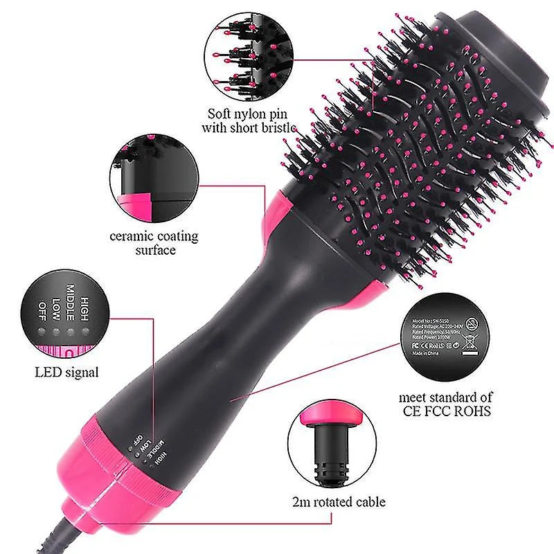 3-in-1 One-Step Hot Air Brush – Hair Dryer, Straightener & Volumizing Styler