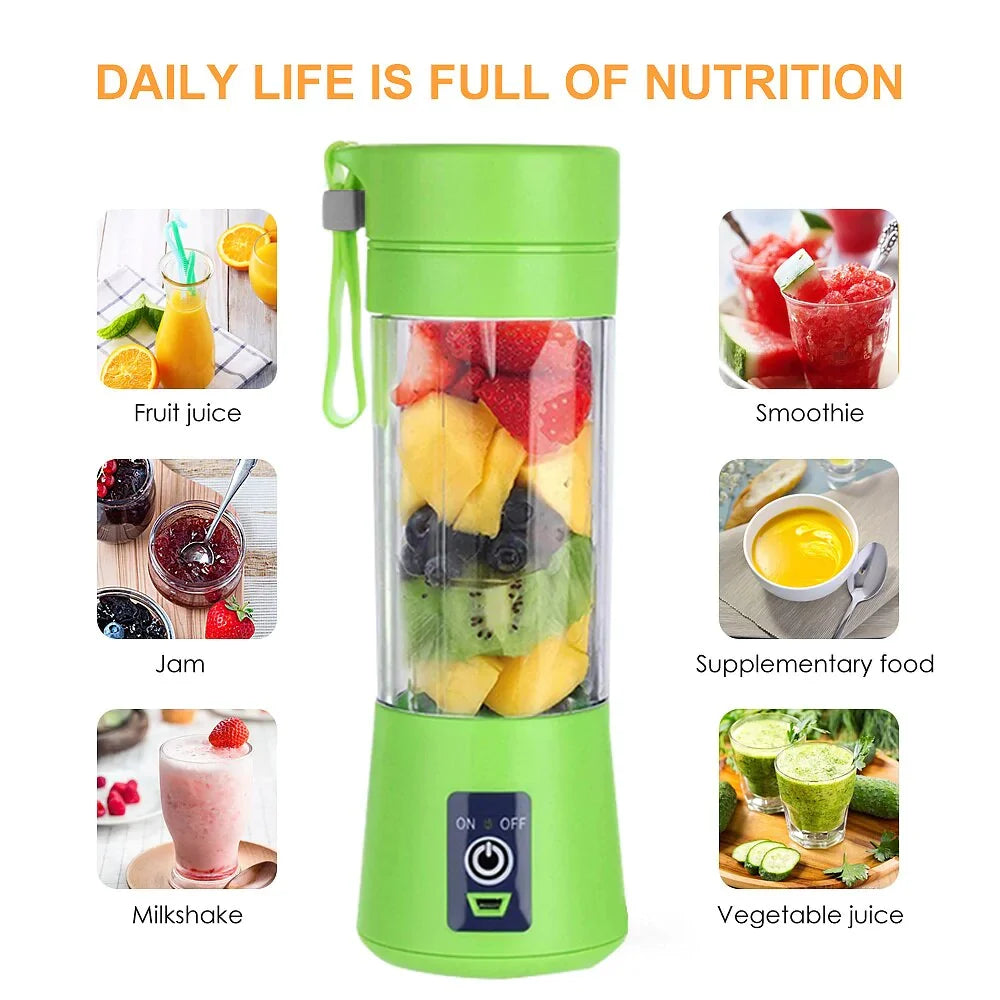 Portable USB Rechargeable Juicer Blender – Mini Electric Smoothie Maker Bottle