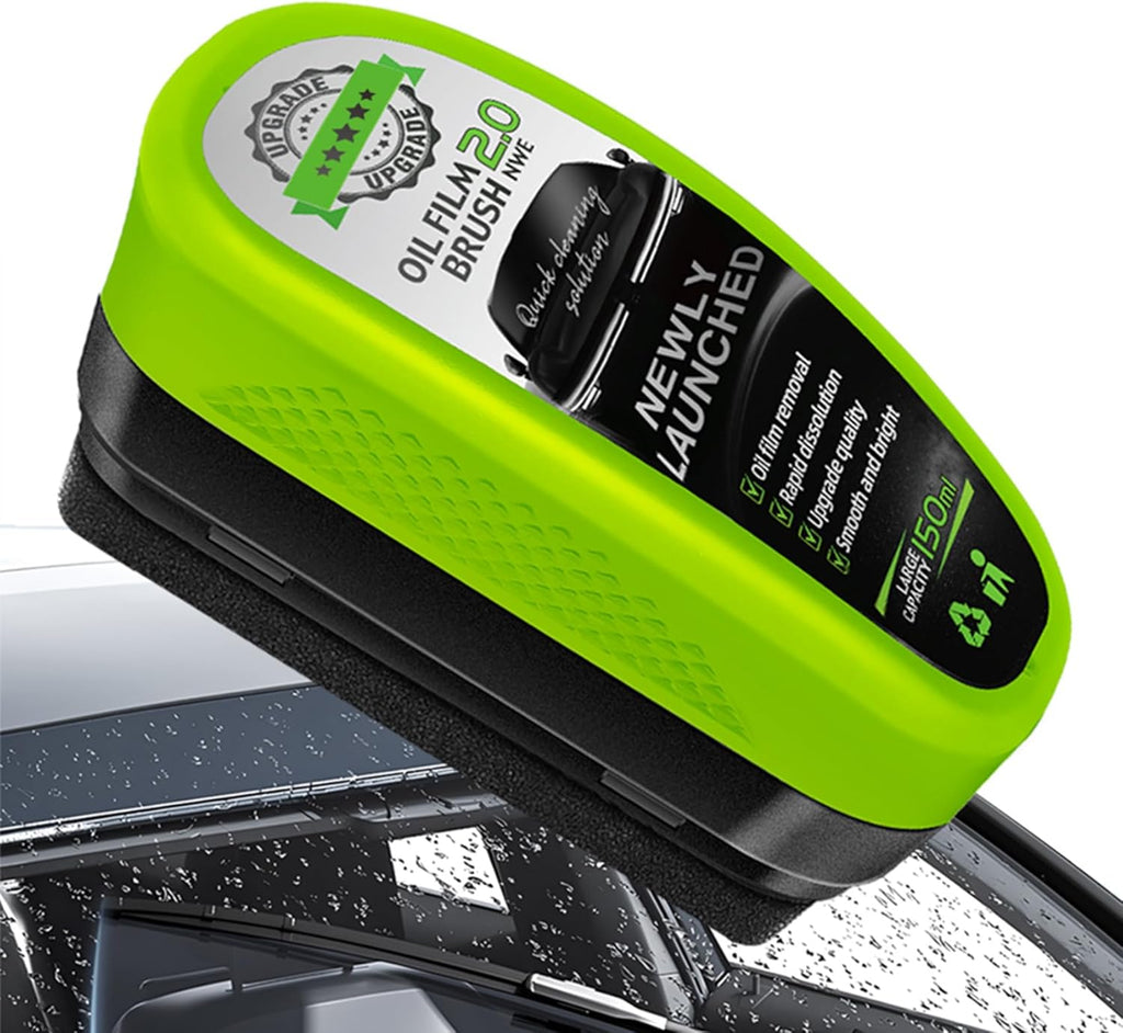 Oil Film Removal Brush 2.0 – Car Windshield Glass Cleaner with Water Repellent & Extra Liquid