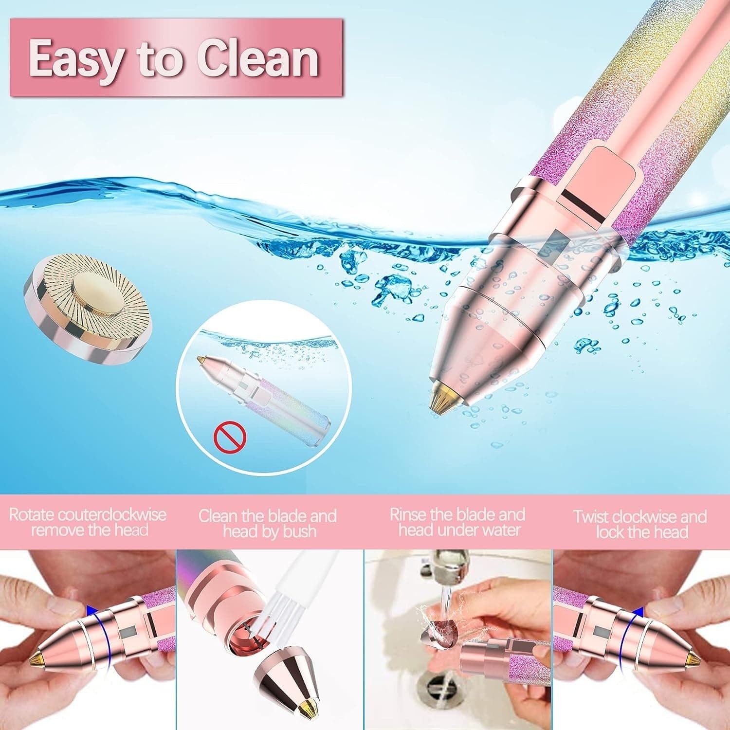 2-in-1 Electric Eyebrow Trimmer & Facial Hair Remover – Rechargeable Beauty Shaver