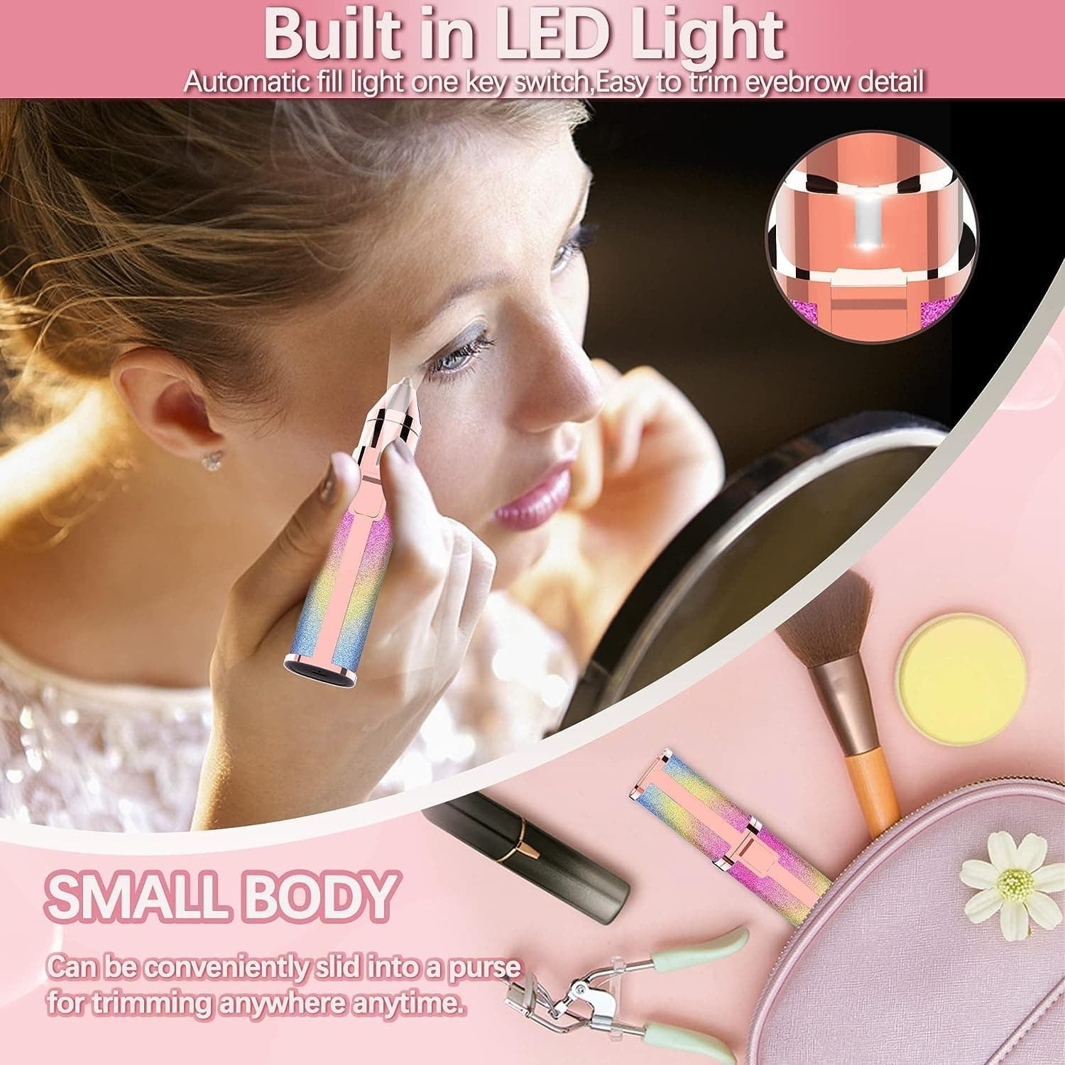 2-in-1 Electric Eyebrow Trimmer & Facial Hair Remover – Rechargeable Beauty Shaver