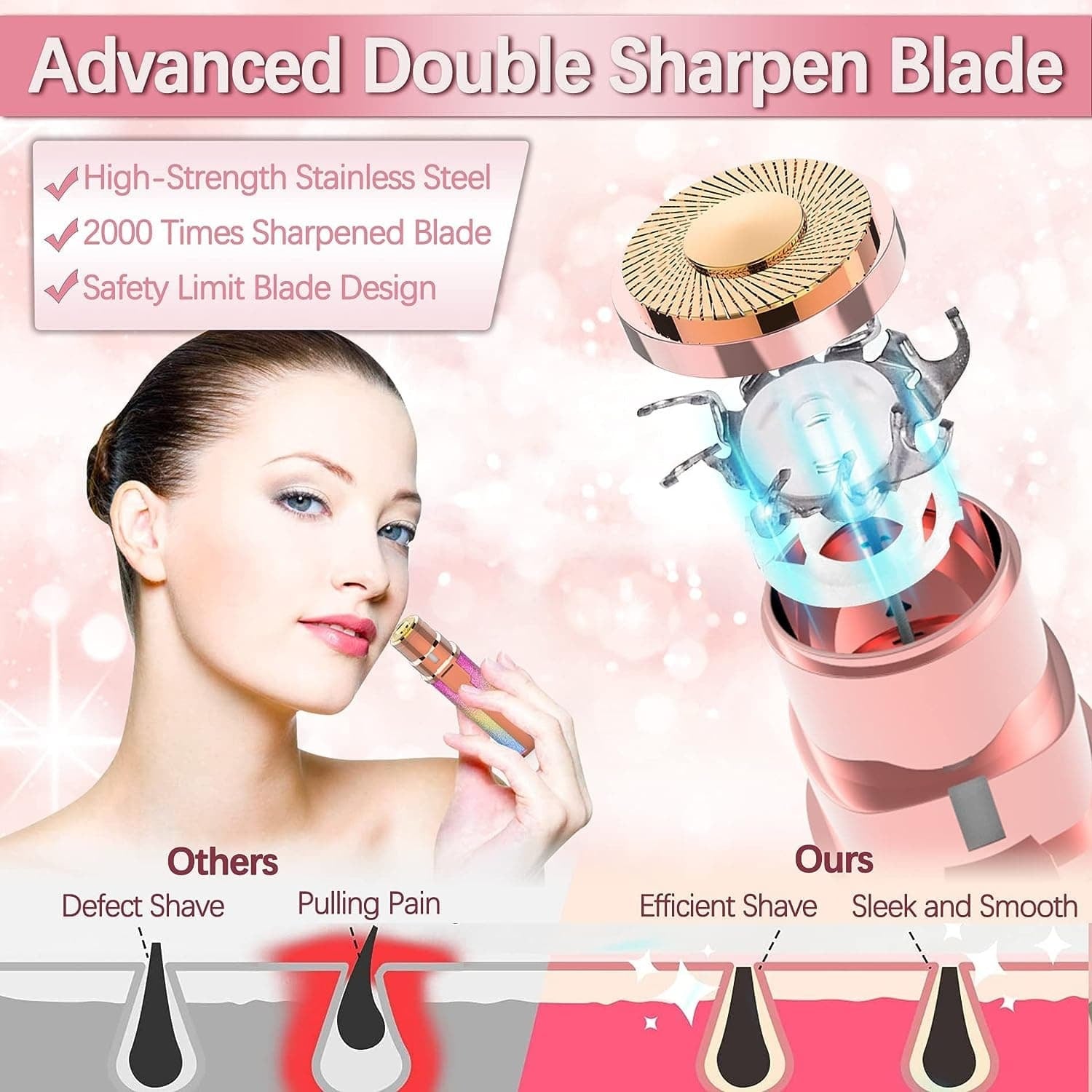 2-in-1 Electric Eyebrow Trimmer & Facial Hair Remover – Rechargeable Beauty Shaver