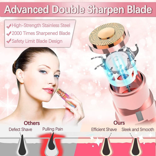 2-in-1 Electric Eyebrow Trimmer & Facial Hair Remover – Rechargeable Beauty Shaver