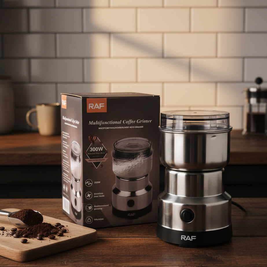 RAF R-7113 Electric Grinder 300W | Stainless Steel Coffee, Spice & Masala Grinder