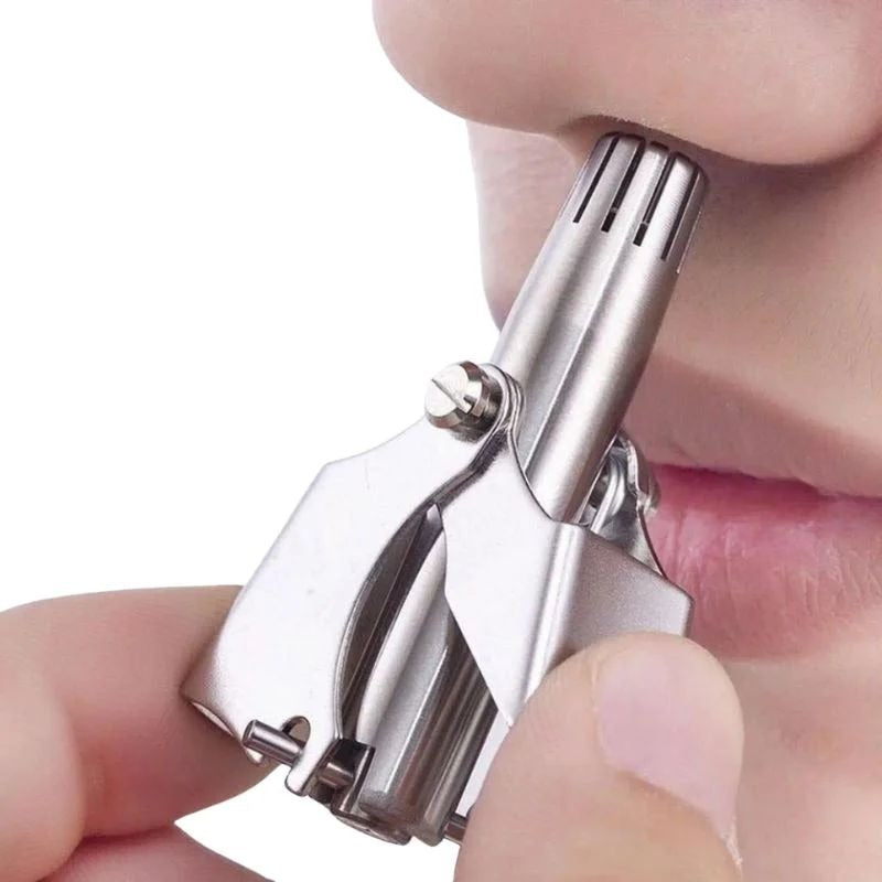 Manual Nose & Ear Hair Trimmer – Stainless Steel Precision Grooming Tool