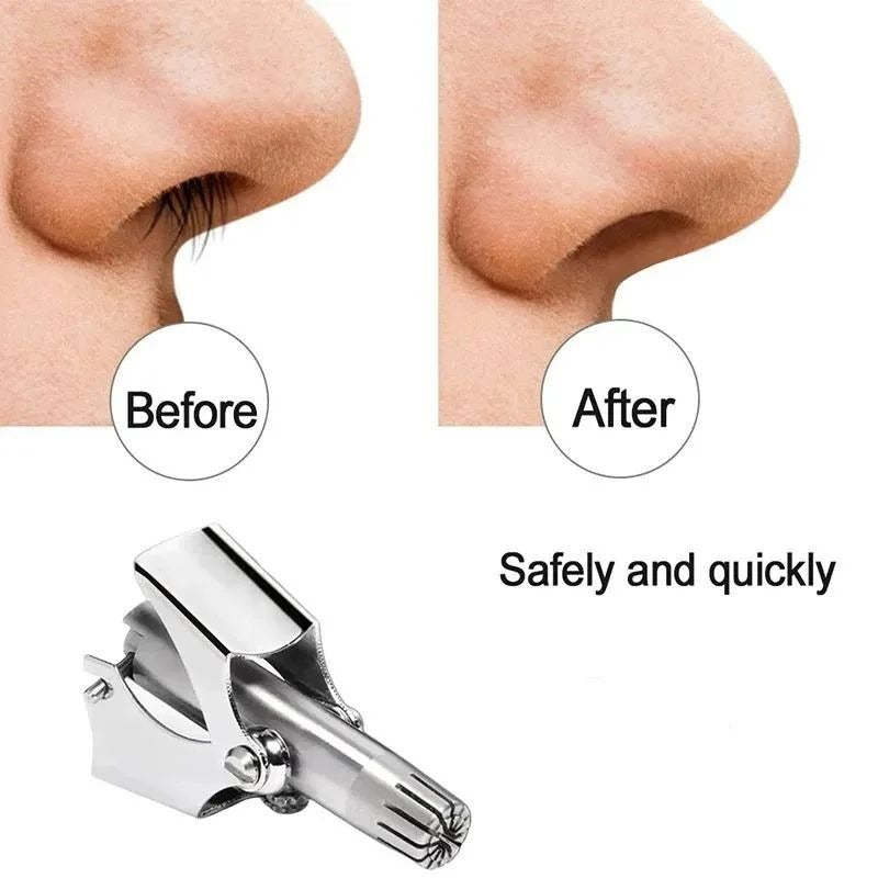 Manual Nose & Ear Hair Trimmer – Stainless Steel Precision Grooming Tool