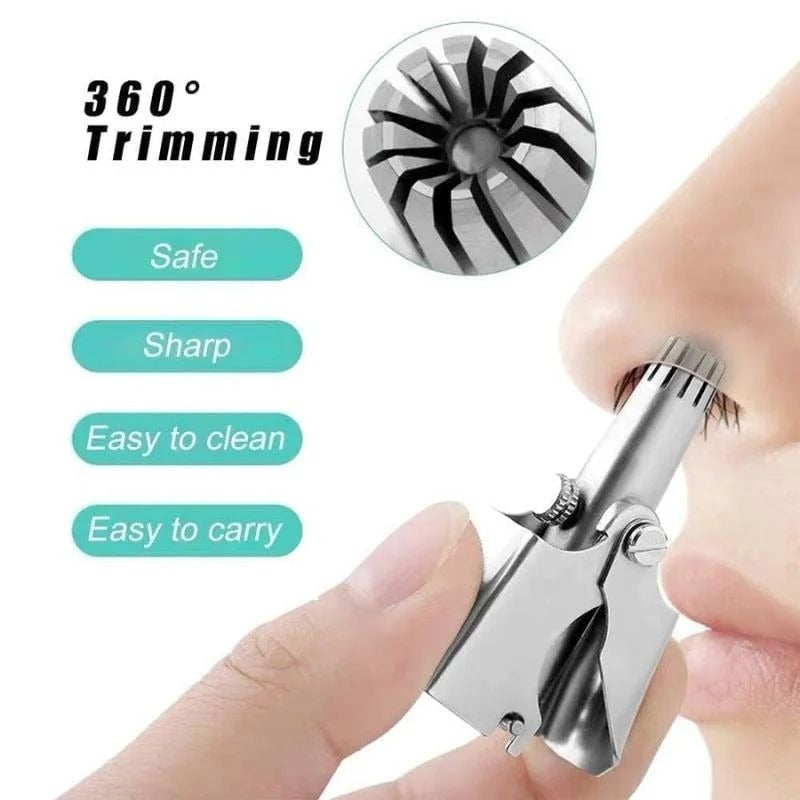 Manual Nose & Ear Hair Trimmer – Stainless Steel Precision Grooming Tool