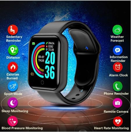 D20 Ultra Smart Watch – Fitness Tracker with Heart Rate & Blood Pressure Monitor