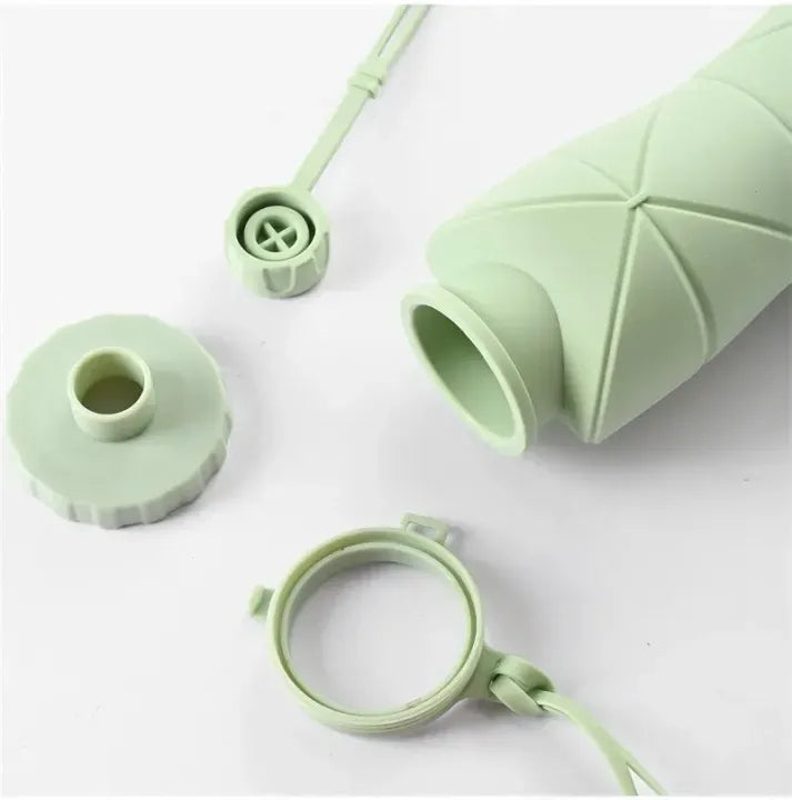 600ML Silicone Folding Bottle – Foldable Reusable Smart Travel Water Bottle