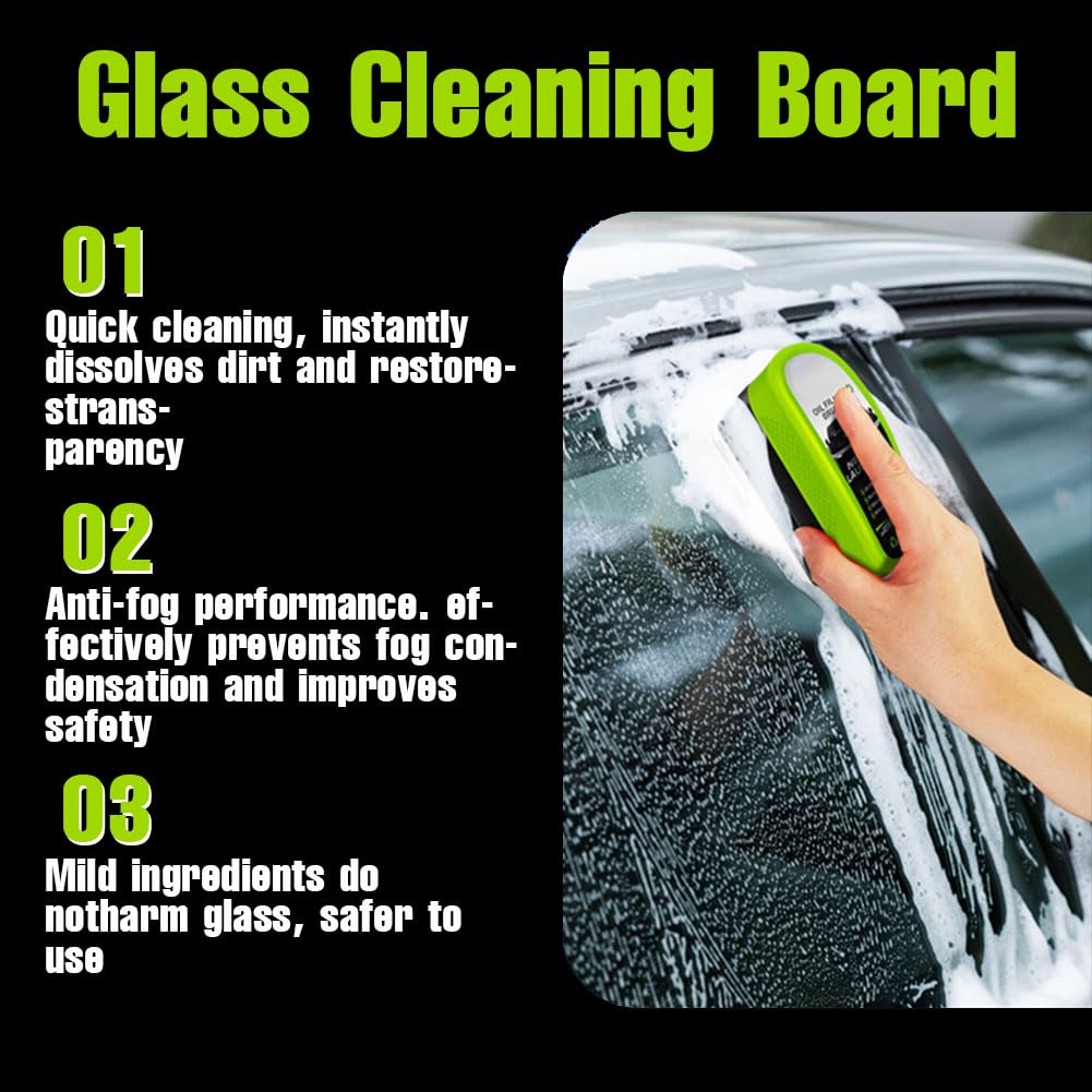 Oil Film Removal Brush 2.0 – Car Windshield Glass Cleaner with Water Repellent & Extra Liquid